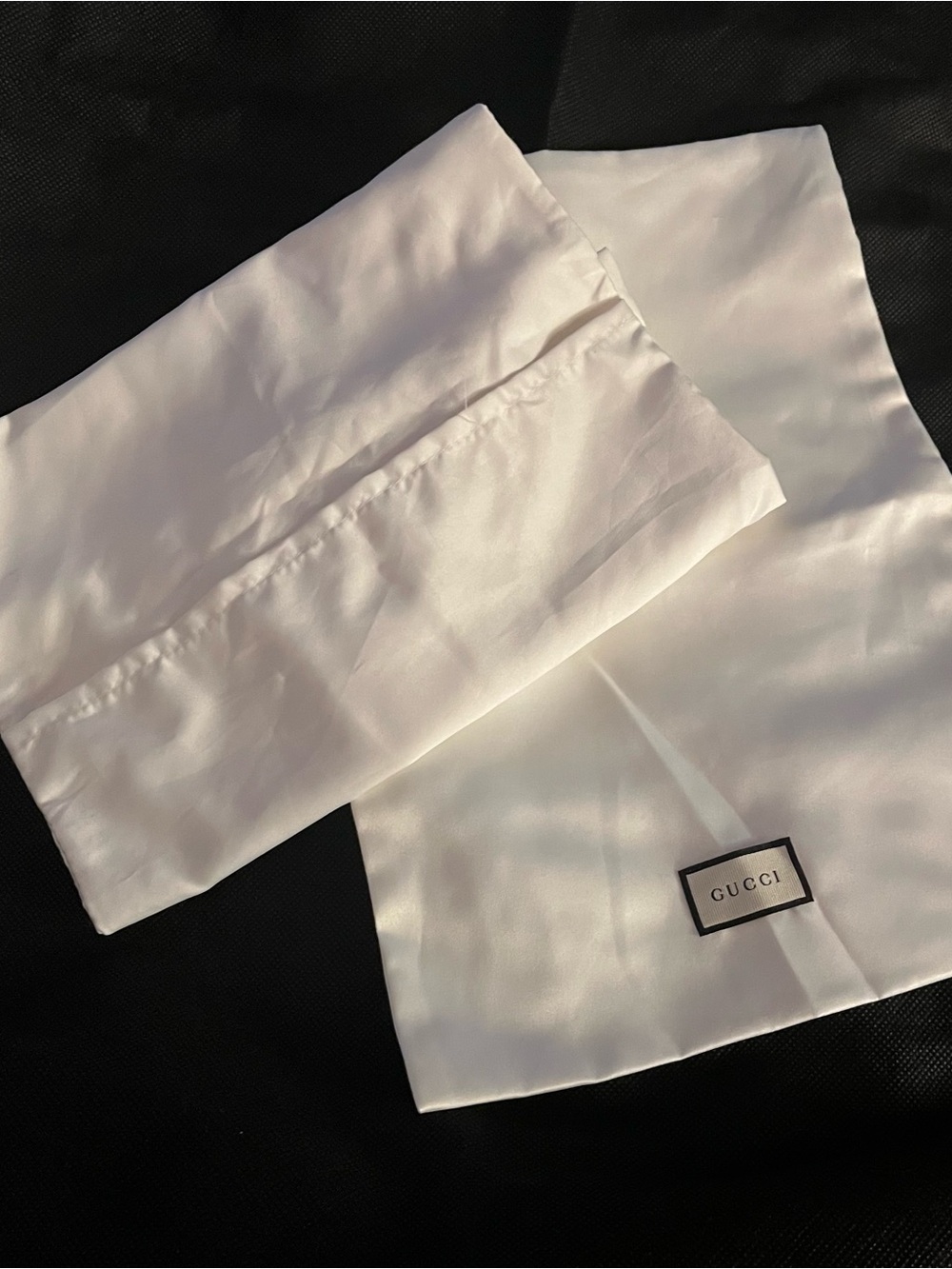 Gucci White Silk Logo Scarf